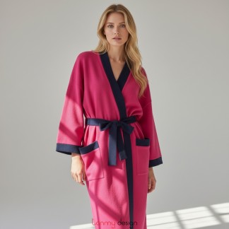 Kimono pasmina hồng sen, có nẹp